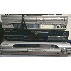 3 DVD VCR Recorder Players AS IS Emerson EWR20V4 Panasonic DMR-E30 Sony DAVDX255